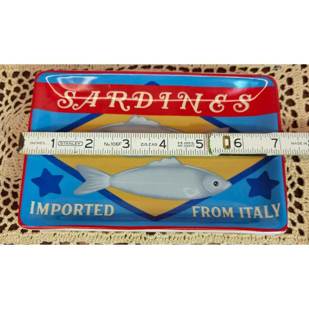 NWT Set of 3 Various Ceramic Kitchen Trinket Plates Sardine Fish Theme